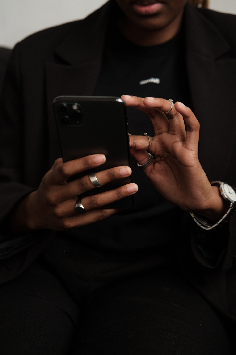 Woman Typing on Smartphone